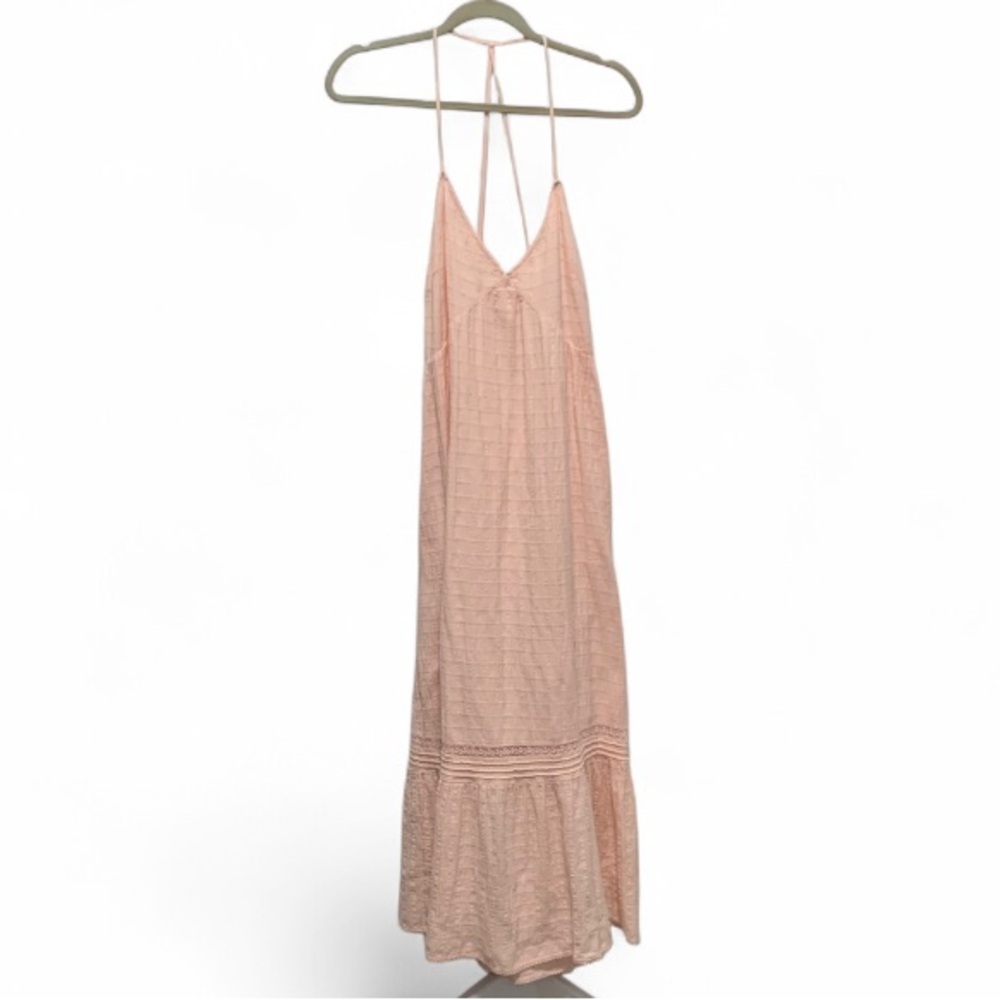 aerie Blush Pink Maxi Dress with Lace Trim